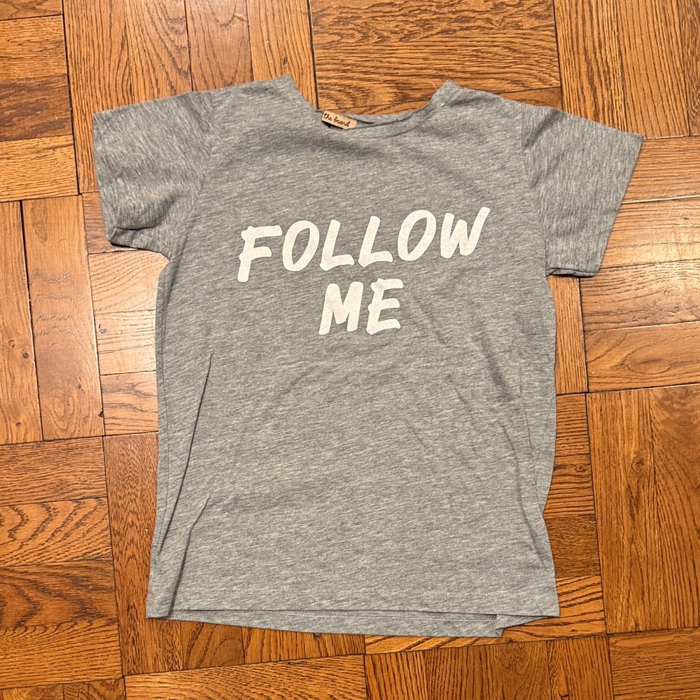Othr Kids Gray Tee with 'Follow Me' Print- LOL the brand- bought in Greece